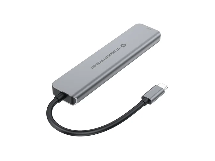 Conceptronic DONN33G Docking Station USB-C 6 en 1 Plata