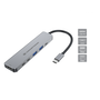 Conceptronic DONN33G Hub USB-C 6 en 1 con HDMI 4K 60Hz, Power Delivery 100W, 2x USB 3.0 y Lector de Tarjetas - Compatible con Portátil, Tablet