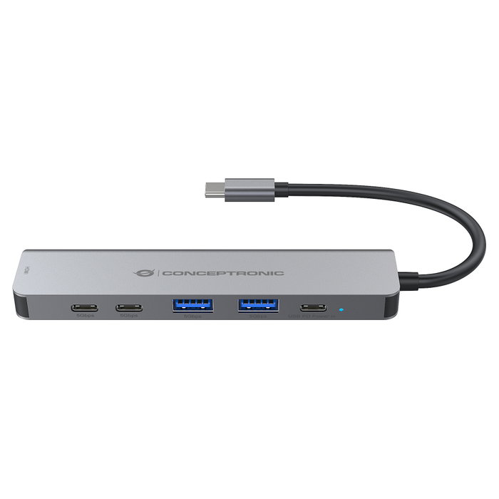 Conceptronic DONN33G Docking Station 6 en 1 USB-C con HDMI 4K y Power Delivery 100W