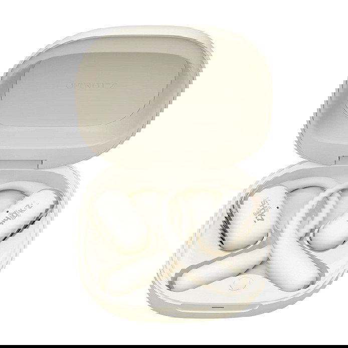 Shokz OpenFit 2 Auriculares Inalámbricos Beige de Conducción Ósea para Llamadas Música y Deporte con Resistencia IP55