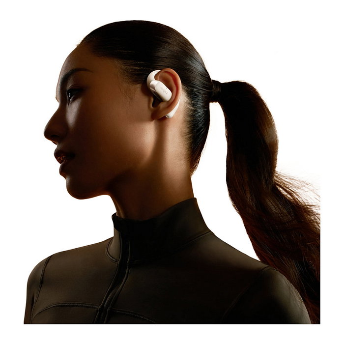 Shokz OpenFit 2 Auriculares Inalámbricos Beige de Conducción Ósea para Llamadas Música y Deporte con Resistencia IP55