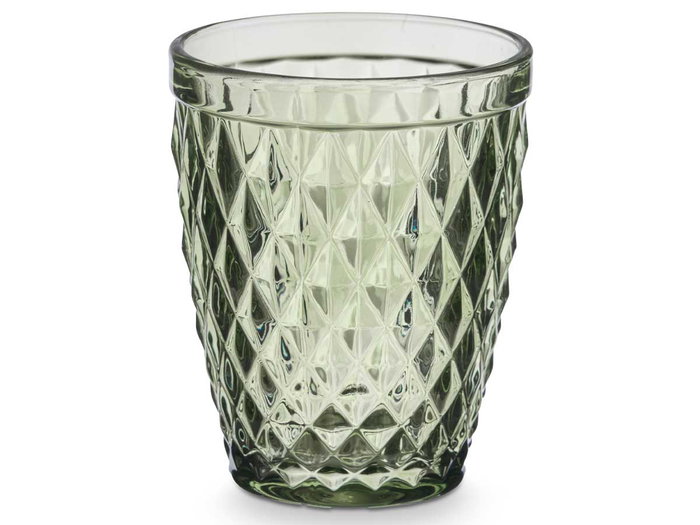 Vivalto Vaso Diamante Verde 270 ml Vidrio 8x10x8 cm (Set de 24)