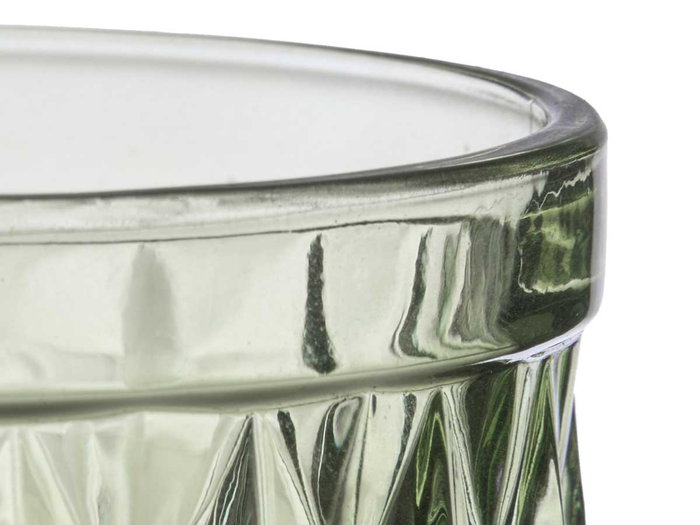 Vivalto Vaso Diamante Verde 270 ml Vidrio 8x10x8 cm (Set de 24)