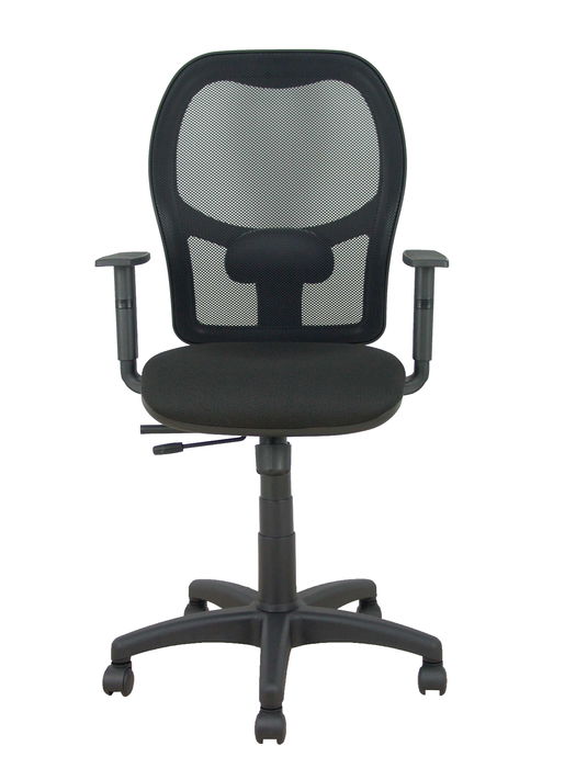 Silla de oficina Alocén con mecanismo Sincro/Traslack tapizada con Tela color Negro. Equipada con lumbar 1D, Brazos 1D y Ruedas de nailon 50 mm Silla de oficina Alocén con mecanismo Sincro/Traslack tapizada con Tela color Negro. Equipada con lumbar 1D, Brazos 1D y Ruedas de nailon 50 mm