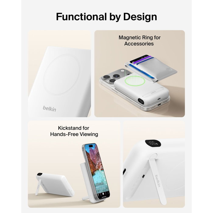 Belkin UltraCharge Magn. Powerbk 10000mAh Qi2 25W BPD014hqWH Blanco