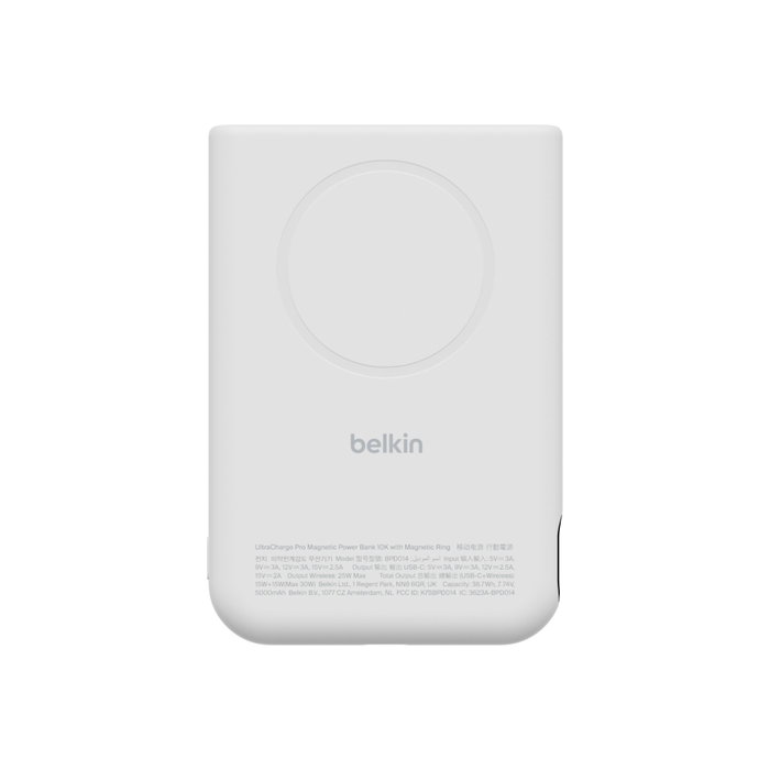 Belkin UltraCharge Magn. Powerbk 10000mAh Qi2 25W BPD014hqWH Blanco