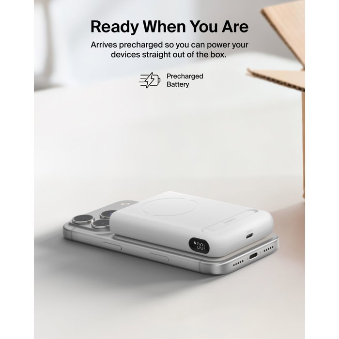 Belkin UltraCharge Magn. Powerbk 10000mAh Qi2 25W BPD014hqWH Blanco