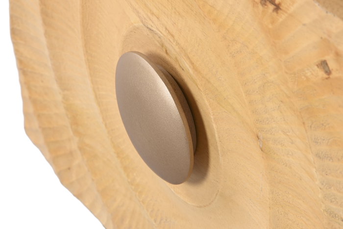 DKD Home Decor Mesita de Noche Colonial Mango Metal Natural Dorado 40 x 50 x 50 cm