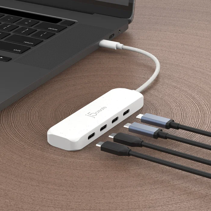 J5create Eco-friendly USB-C a 4 puertos Blanco