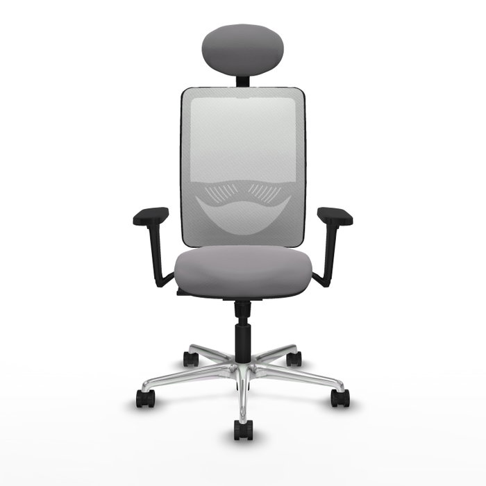 PIQUERAS Y CRESPO Silla de oficina Zulema con mecanismo Sincro, Gris y Blanco