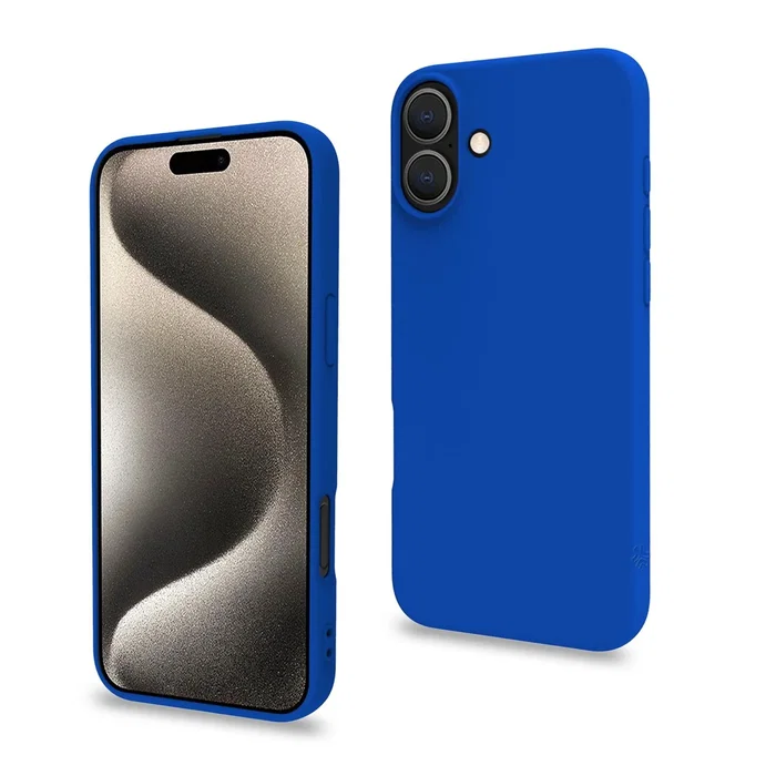 Celly CROMO1080BL Funda Compatible Apple iPhone 16 Plus (6.7") - Antigolpes y Rayones, Azul, Microfibra y TPU
