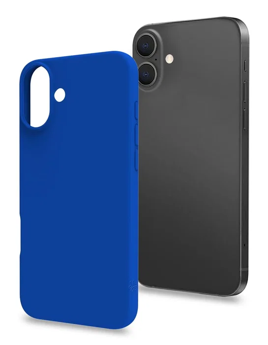 Celly CROMO1080BL Funda Compatible Apple iPhone 16 Plus (6.7") - Antigolpes y Rayones, Azul, Microfibra y TPU