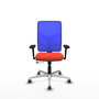PIQUERAS Y CRESPO Silla de oficina Motilla con mecanismo Sincro/Traslack, Naranja oscuro y Azul