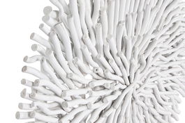 DKD Home Decor Decoración Pared Mediterráneo Blanco Madera Tronquitos 80 x 8 x 80 cm