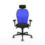 PIQUERAS Y CRESPO Silla de oficina Jorquera con mecanismo Sincro, Negro y Azul