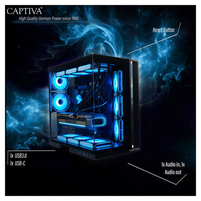 Captiva PC Highend Gaming I10-2668 CU7 270K Plus con 32GB RAM, 1TB SSD y RTX 5070 Ti Captiva PC Highend Gaming I10-2668 CU7 270K Plus con 32GB RAM, 1TB SSD y RTX 5070 Ti