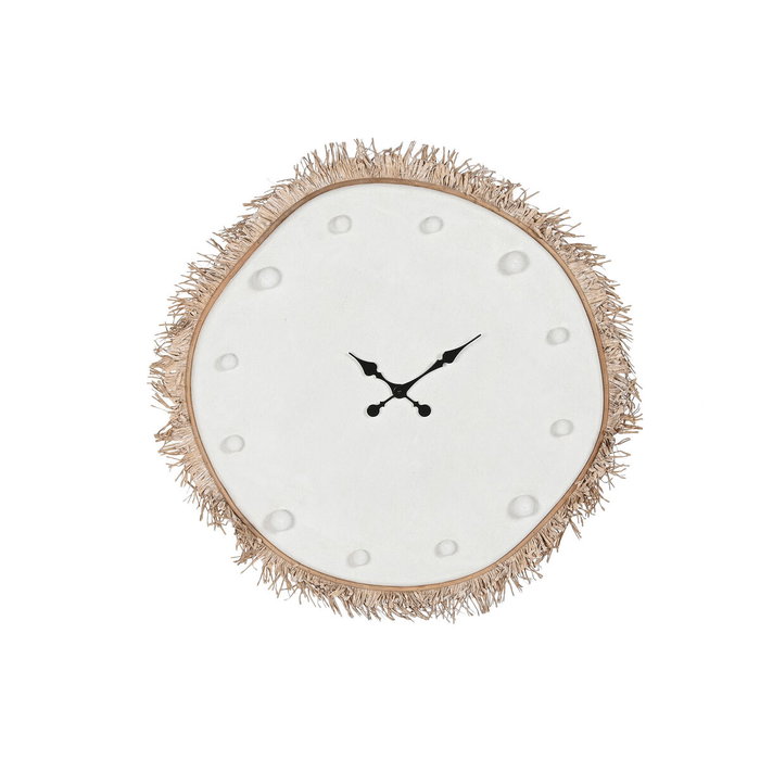 DKD Home Decor Reloj de Pared MDF y Fibra Blanco y Natural 85x85 cm