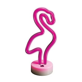 Forever Lampara Neon Led On A - Luz decorativa de sobremesa LED rosa, funciona con USB o 3 pilas AA, cable 2m, iluminación ambiental
