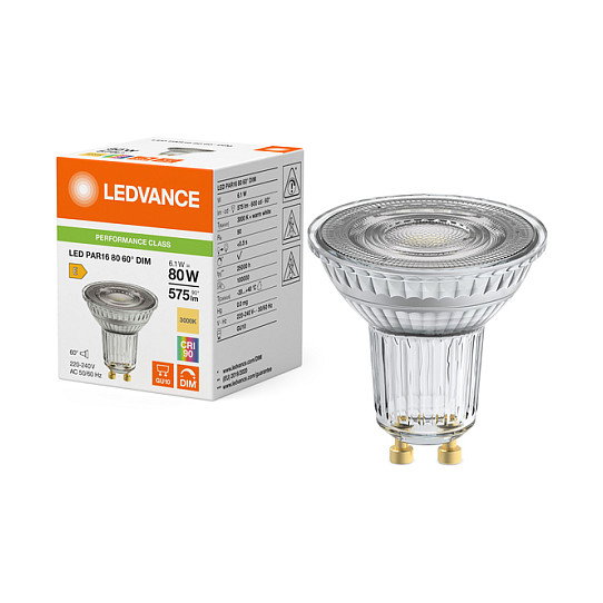 OSRAM 4099854456350 LED PAR16 6.1W Blanco Cálido 3000K GU10 Regulable 60°