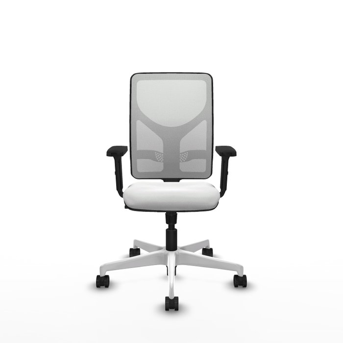 PIQUERAS Y CRESPO Silla de oficina Motilla con mecanismo Sincro y brazos 2D - Blanco