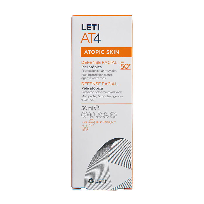 Leti Pharma LETIAT4 Atopic Skin Defense Facial SPF50+ 50 ml Protector solar piel atópica Leti Pharma LETIAT4 Atopic Skin Defense Facial SPF50+ 50 ml Protector solar piel atópica