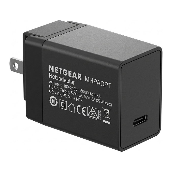 NETGEAR MHPADPT Adaptador de red AC/USB-C/USB 27W 3A QC 4.0+ Power Delivery 3.0 PPS USB-C