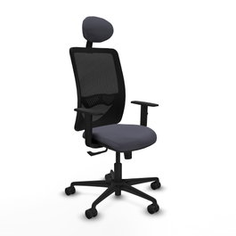 PIQUERAS Y CRESPO Silla de Oficina Zulema con Mecanismo Sincro, Gris Oscuro y Negro