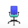 PIQUERAS Y CRESPO Silla de oficina Motilla con mecanismo Sincro, Turquesa y Azul