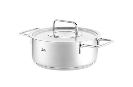 Fissler Pure Profi Cacerola de Acero Inoxidable 20 cm con Tapa de Metal, Apto para Inducción, 2.4L - 08612420000/0