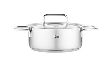 Fissler Pure Profi Cacerola de Acero Inoxidable 20 cm con Tapa de Metal, Apto para Inducción, 2.4L - 08612420000/0