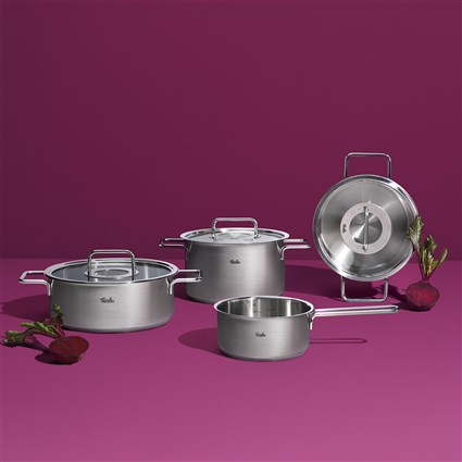 Fissler Pure Profi Cacerola de Acero Inoxidable 20 cm con Tapa de Metal, Apto para Inducción, 2.4L - 08612420000/0