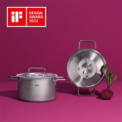 Fissler Pure Profi Cacerola de Acero Inoxidable 20 cm con Tapa de Metal, Apto para Inducción, 2.4L - 08612420000/0
