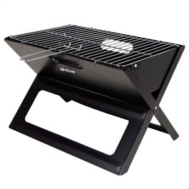 Aktive Barbacoa portátil plegable rectangular negra