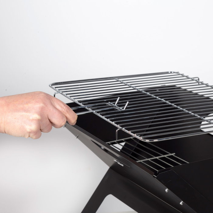 Aktive Barbacoa portátil plegable rectangular negra Aktive Barbacoa portátil plegable rectangular negra