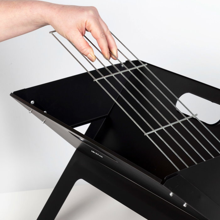 Aktive Barbacoa portátil plegable rectangular negra Aktive Barbacoa portátil plegable rectangular negra