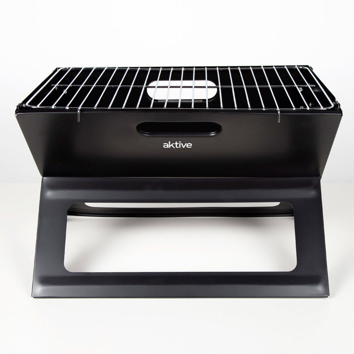 Aktive Barbacoa portátil plegable rectangular negra Aktive Barbacoa portátil plegable rectangular negra