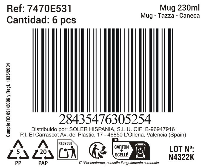 Inde Mug 230Ml "Black Clay" Surtido Mediano (36 Unidades)