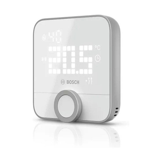 Bosch Termostato Inteligente Smart Home para Habitación II, ZigBee, Blanco, Pantalla LED, Sensor Temperatura y Humedad, IP21