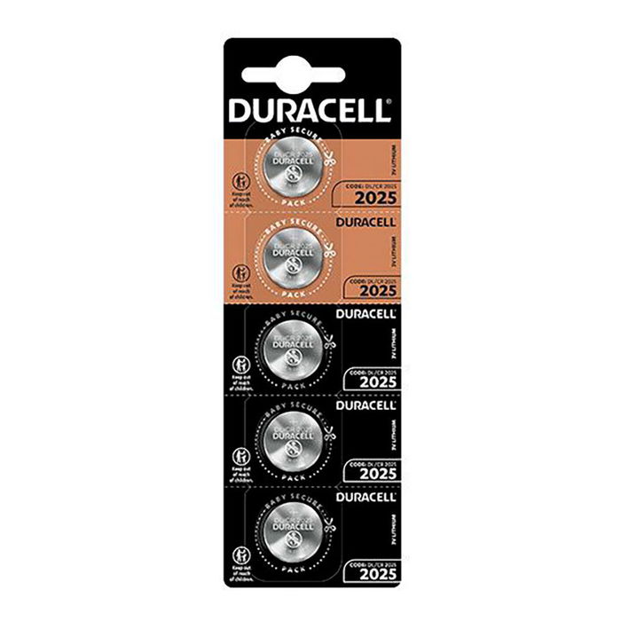 Duracell Pila de Botón Litio CR2025 3V Ø20 x 2.5 mm Blister 5 Unidades