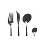 DKD Home Decor Set de Cubertería Chic de 16 Piezas en Acero Inoxidable Negro