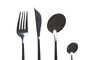 DKD Home Decor Cubertería Chic Negro Set de 16 piezas 1.5 x 13 x 3 cm