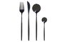 DKD Home Decor Cubertería Chic Negro Set de 16 piezas 1.5 x 13 x 3 cm