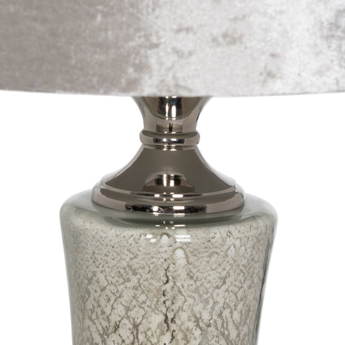 Lámpara Mesa Plata Cristal Iluminación 38 X 38 X 80 cm