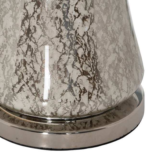 Lámpara Mesa Plata Cristal Iluminación 38 X 38 X 80 cm