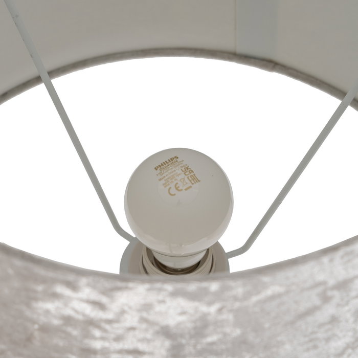 Lámpara Mesa Plata Cristal Iluminación 38 X 38 X 80 cm