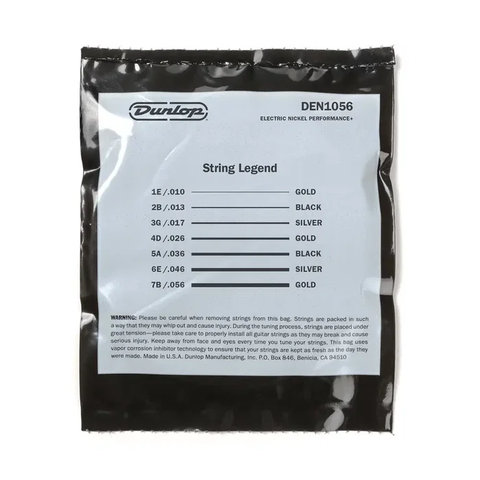 Dunlop Juego Eléctrica Nickel 7 St. Light 10-56 Cuerdas Guitarra