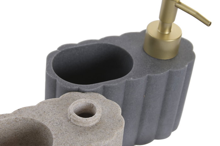 DKD Home Decor Dosificadores Surtido de 2 Piezas Simil Piedra Beige y Gris DKD Home Decor Dosificadores Surtido de 2 Piezas Simil Piedra Beige y Gris