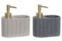 DKD Home Decor Dosificadores Surtido de 2 Piezas Simil Piedra Beige y Gris