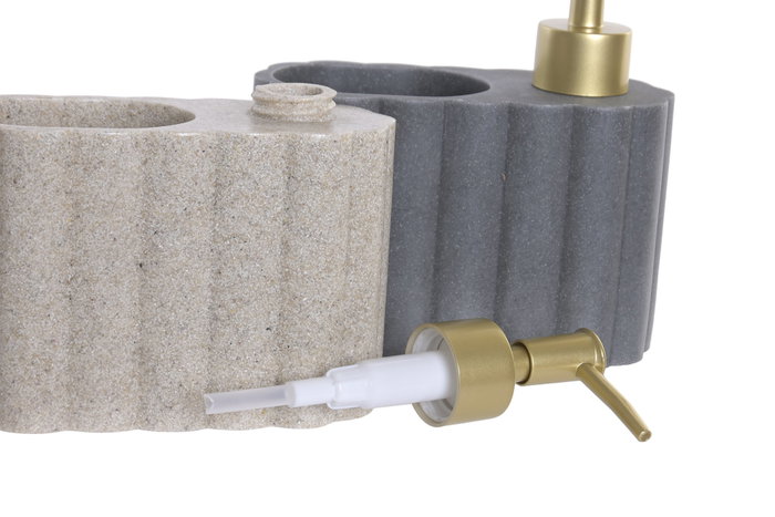 DKD Home Decor Dosificadores Surtido de 2 Piezas Simil Piedra Beige y Gris DKD Home Decor Dosificadores Surtido de 2 Piezas Simil Piedra Beige y Gris