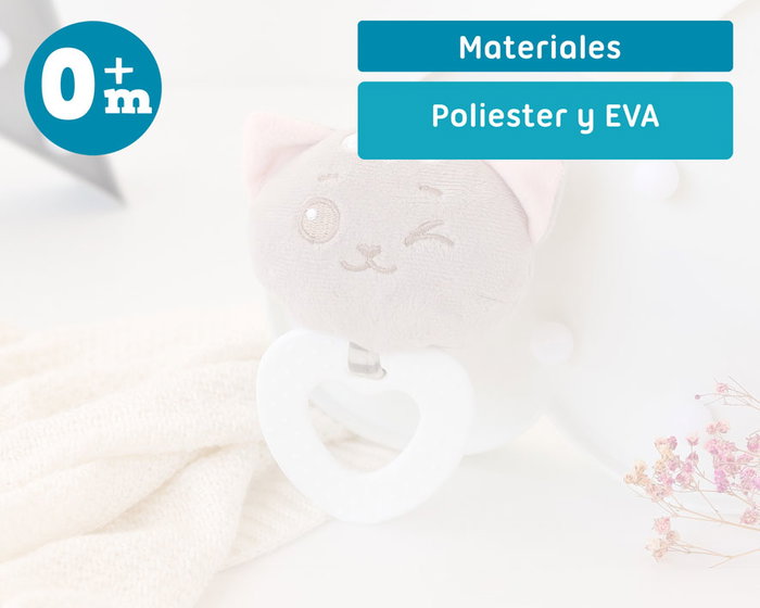 KioKids Dolci Amici Mordedor Peluche Gatito Rosa +3 Meses